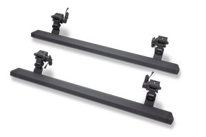 Jeep Wrangler Electric Running Boards - Go Rhino - VoltStep E1 Retractable, Dual-Motor, 6-inch, LED Lighting - Textured Black - `18-`24